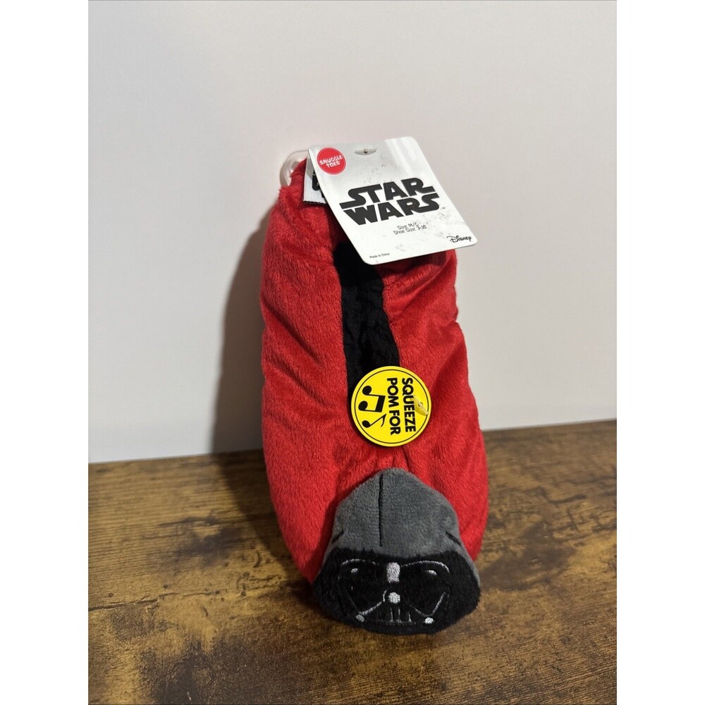 Star Wars Children's Boy's Slippers Snuggle Toes With Sound Red M/L